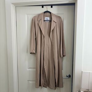 Zara Beige Drapy Wrap Trench